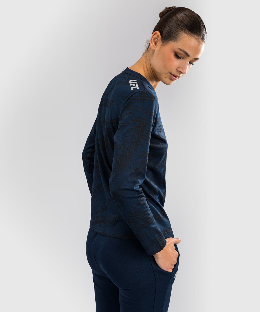 camiseta feminina de manga comprida ufc fusion by venum fight week em algodão - azul oceânico