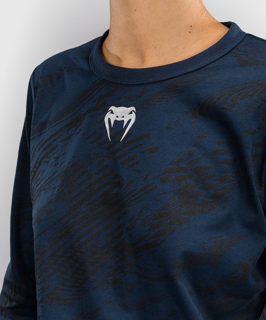 camiseta feminina de manga comprida ufc fusion by venum fight week em algodão - azul oceânico
