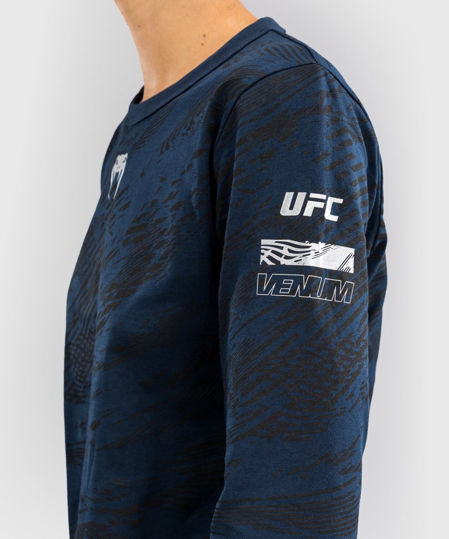camiseta feminina de manga comprida ufc fusion by venum fight week em algodão - azul oceânico