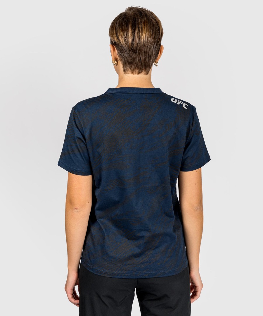 camiseta feminina de manga curta ufc fusion by venum fight week em algodão - azul oceânico