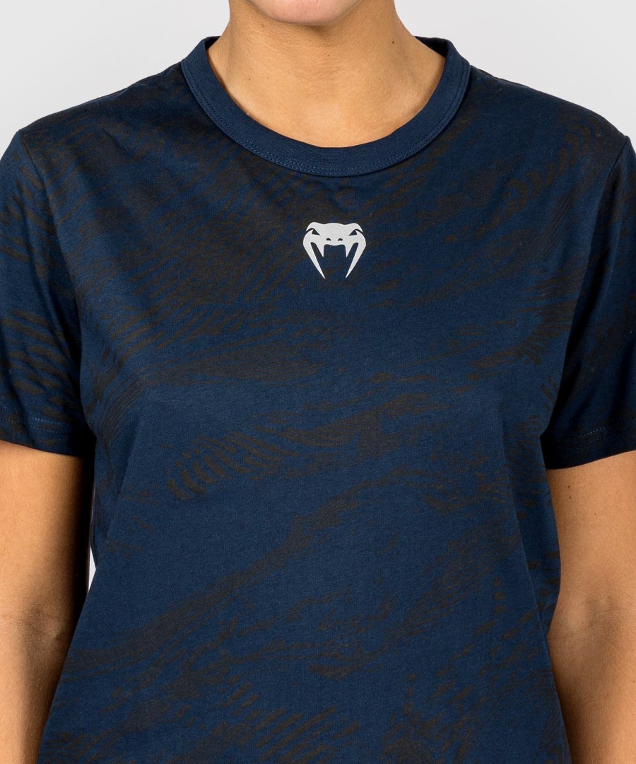 camiseta feminina de manga curta ufc fusion by venum fight week em algodão - azul oceânico