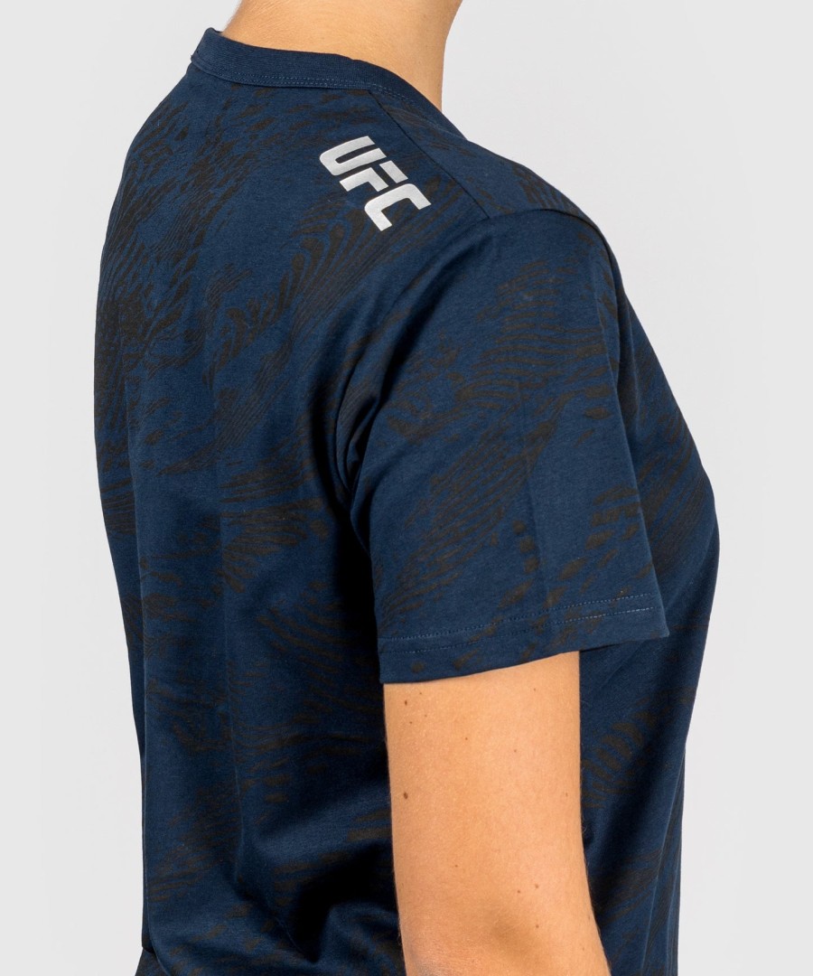camiseta feminina de manga curta ufc fusion by venum fight week em algodão - azul oceânico