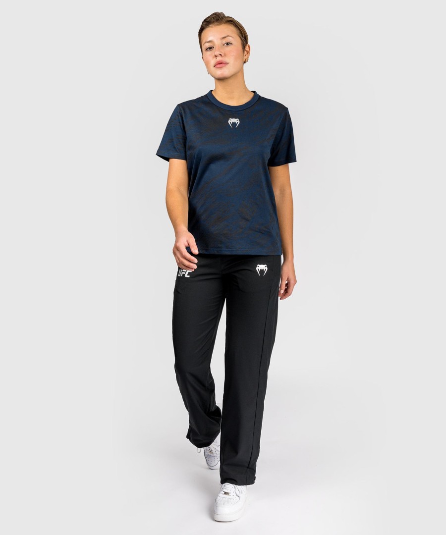 camiseta feminina de manga curta ufc fusion by venum fight week em algodão - azul oceânico