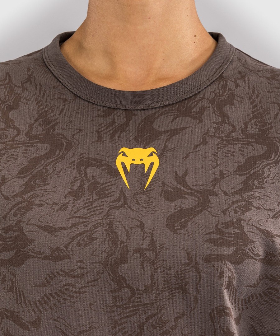 camiseta feminina de manga curta ufc fusion by venum fight week em algodão - marrom terroso