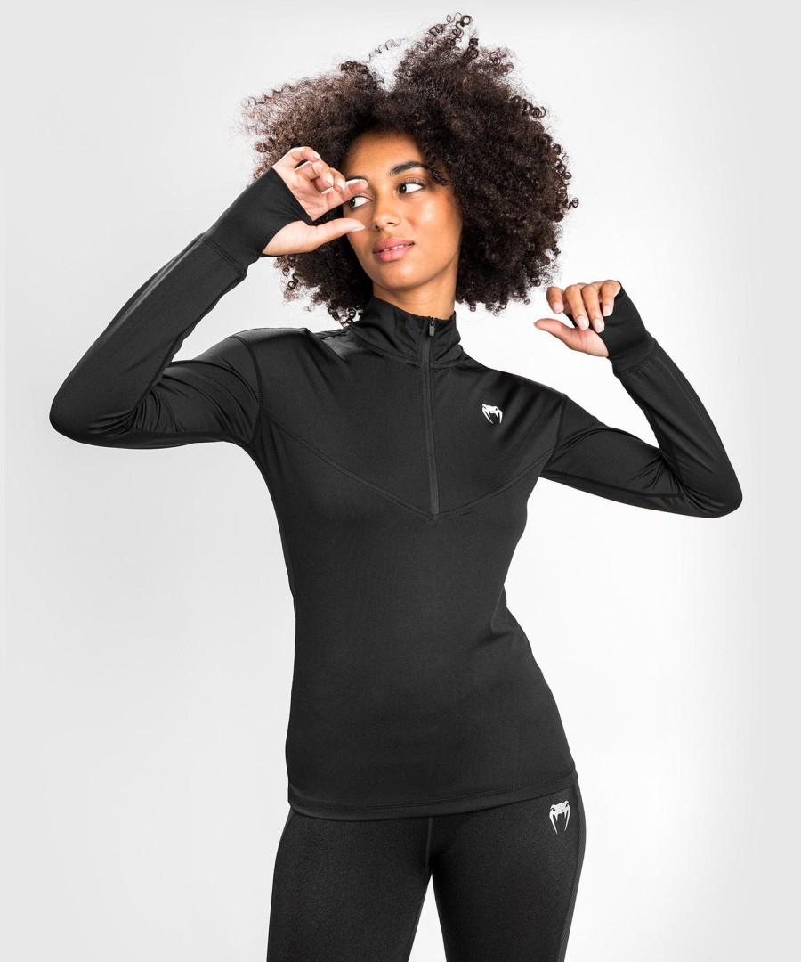 camiseta térmica feminina venum essential base layer - preta