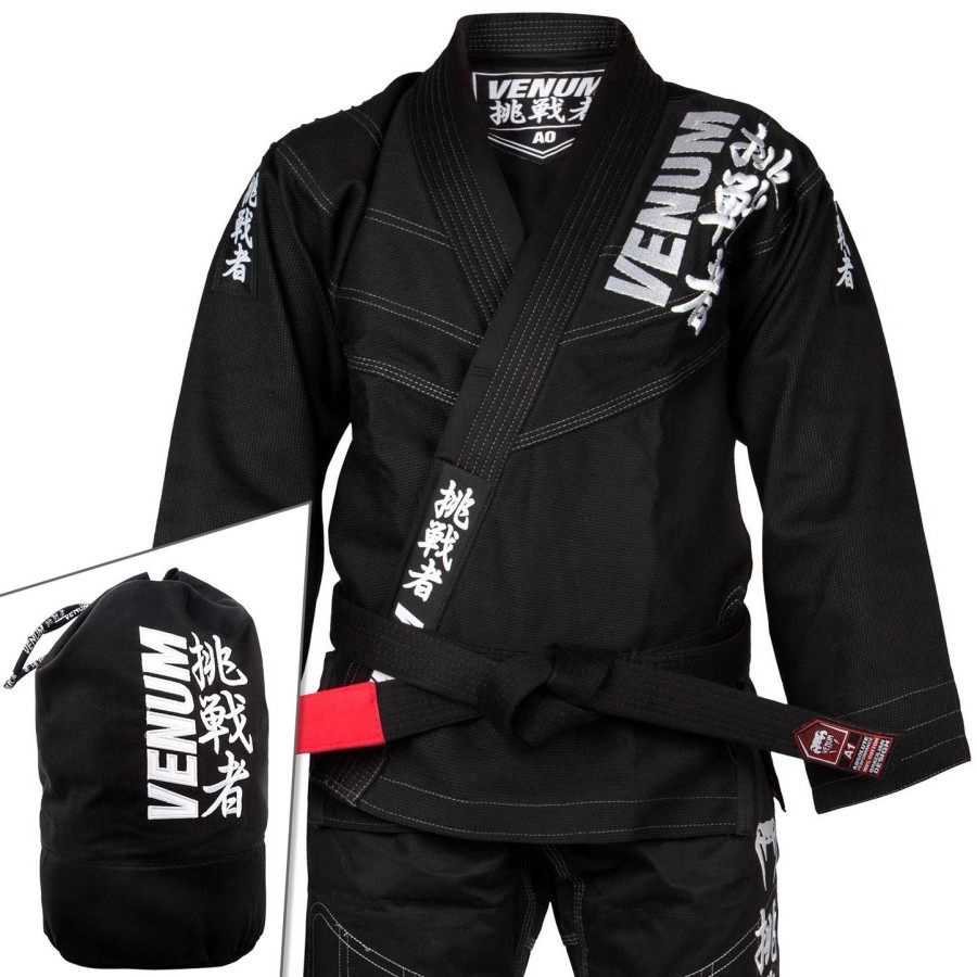 kimono venum challenger 4.0 para jiu-jitsu - bolsa inclusa - preto