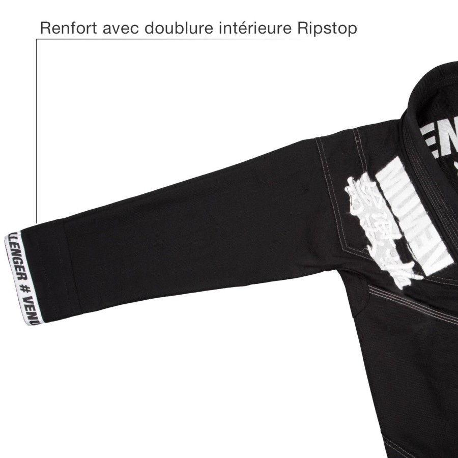 kimono venum challenger 4.0 para jiu-jitsu - bolsa inclusa - preto