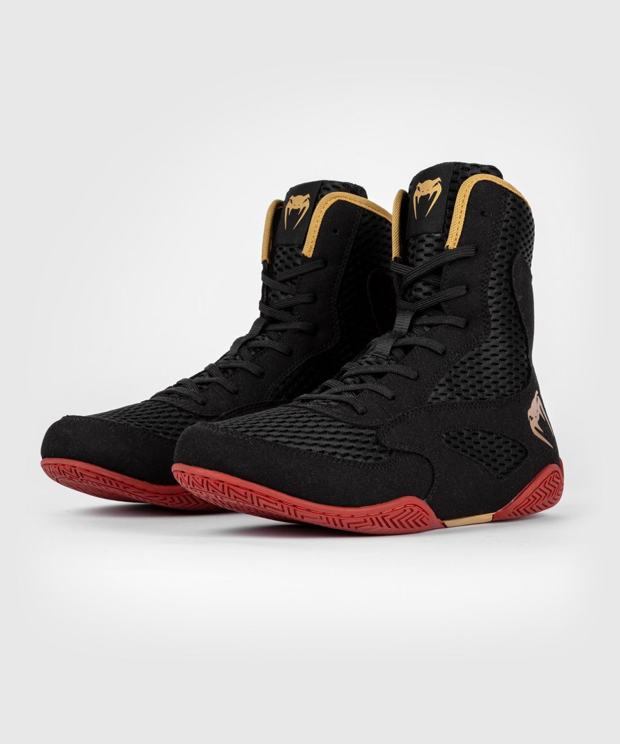sapatos de boxe venum contender - pretodouradovermelho