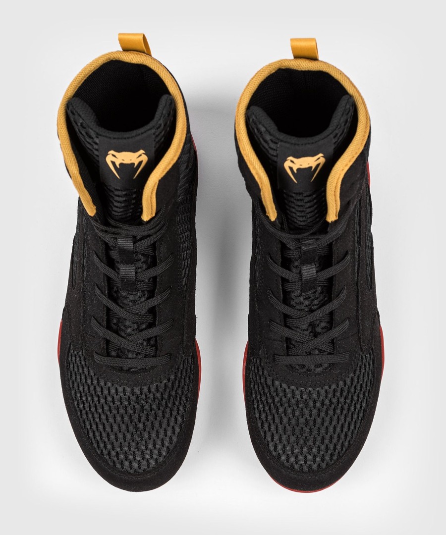 sapatos de boxe venum contender - pretodouradovermelho