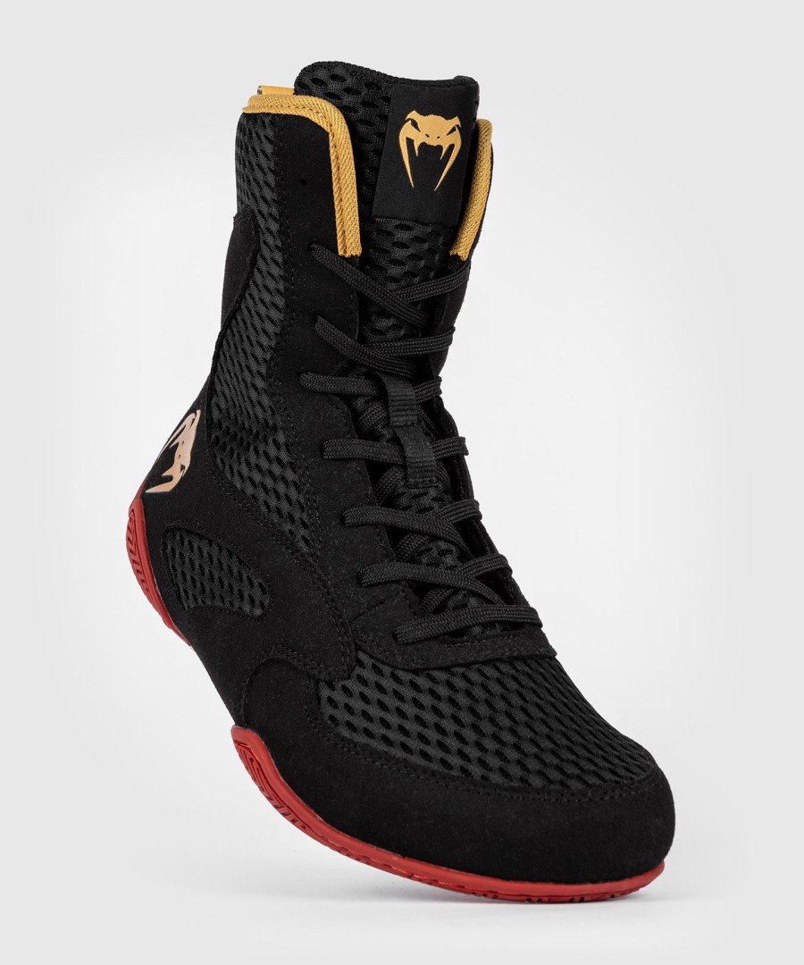 sapatos de boxe venum contender - pretodouradovermelho