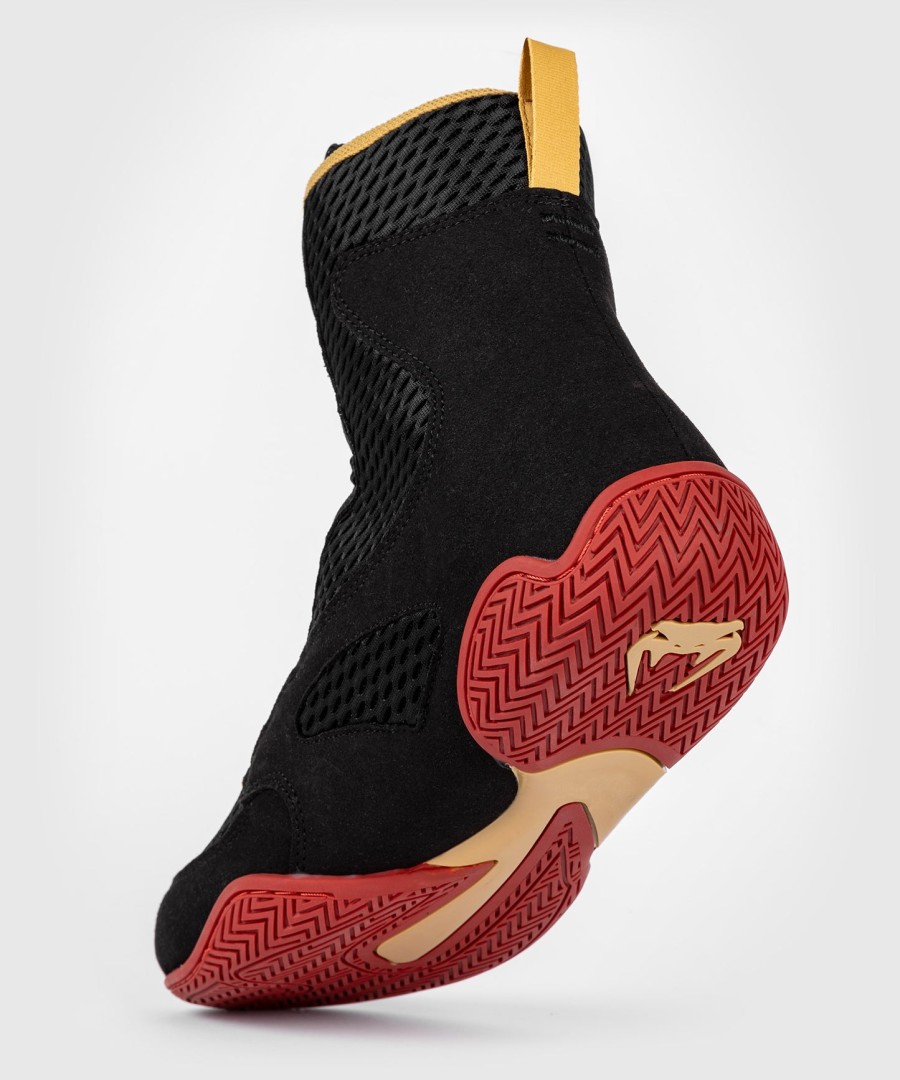 sapatos de boxe venum contender - pretodouradovermelho