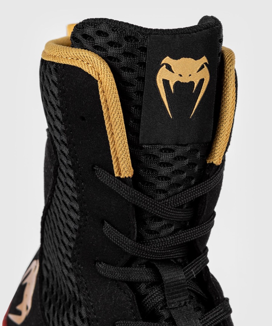 sapatos de boxe venum contender - pretodouradovermelho