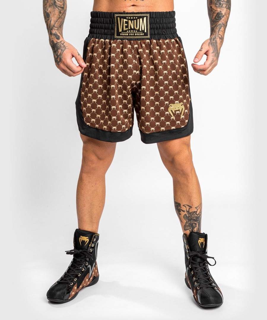 calção de boxe venum monogram - pretomarrom