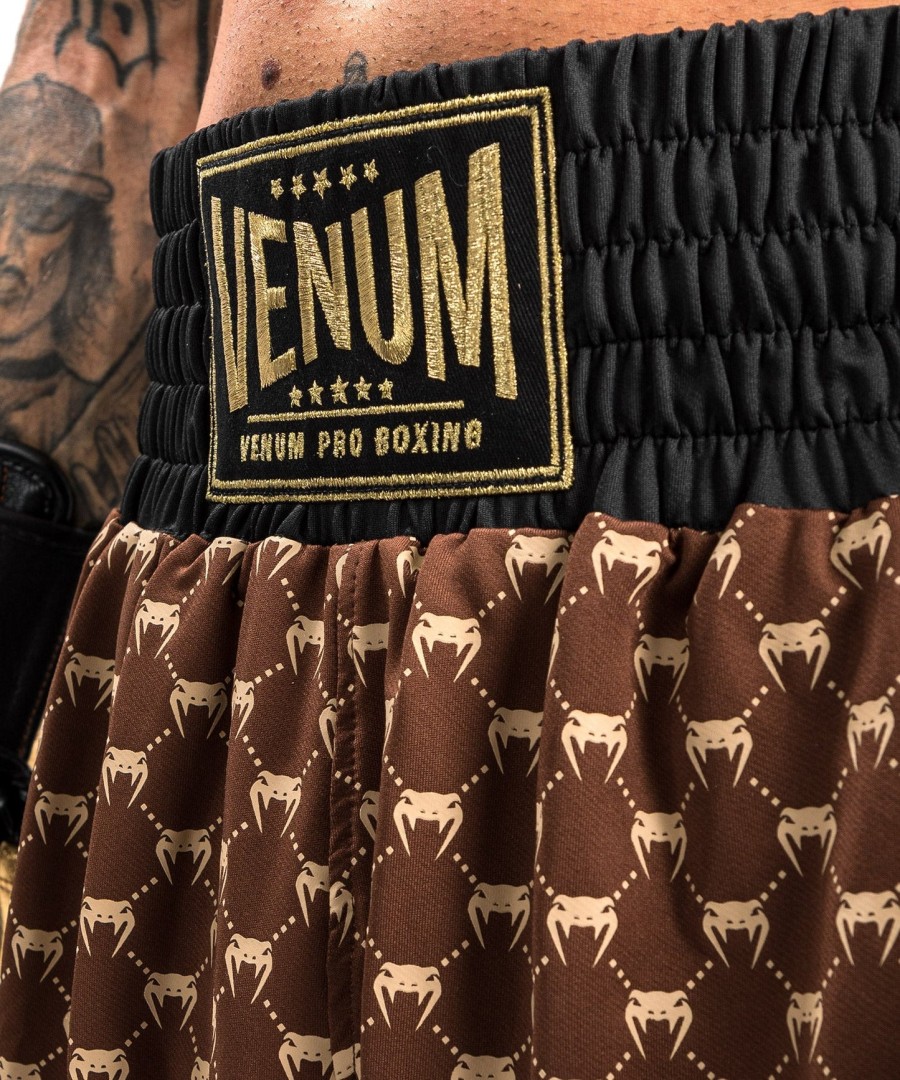 calção de boxe venum monogram - pretomarrom