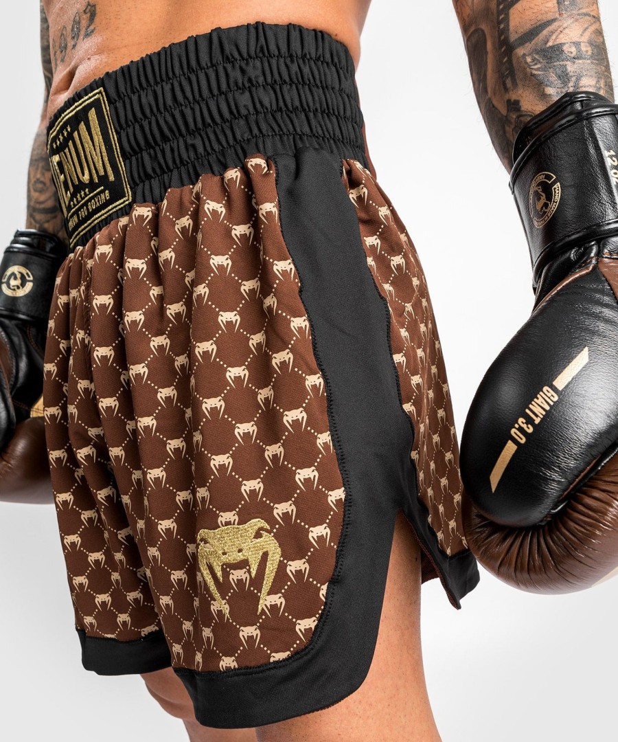calção de boxe venum monogram - pretomarrom