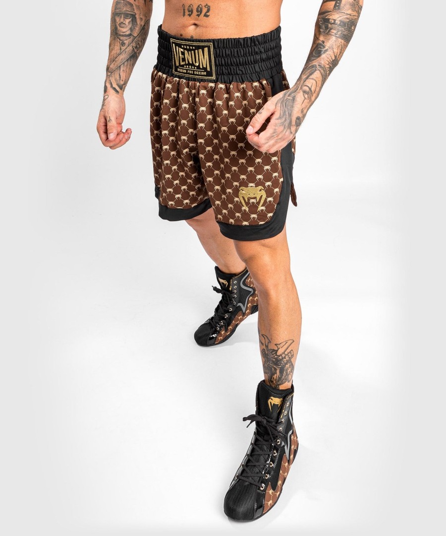 calção de boxe venum monogram - pretomarrom