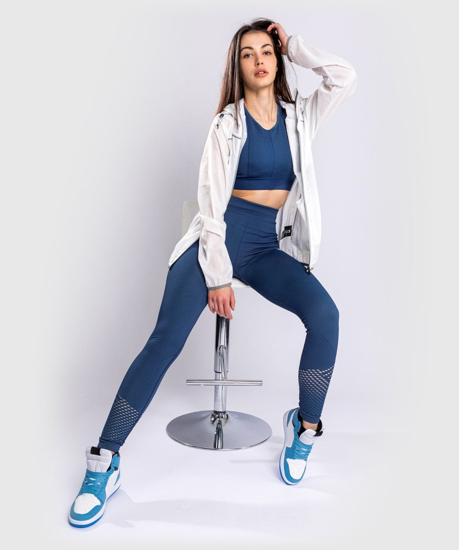 sutiã esportivo sem costura venum sparring - feminino - azul marinho