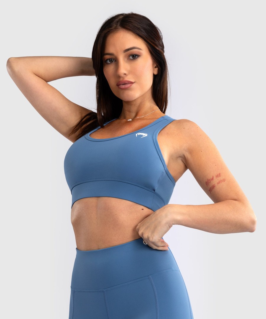 sutiã esportivo venum essential feminino de médio impacto - azul tempestade