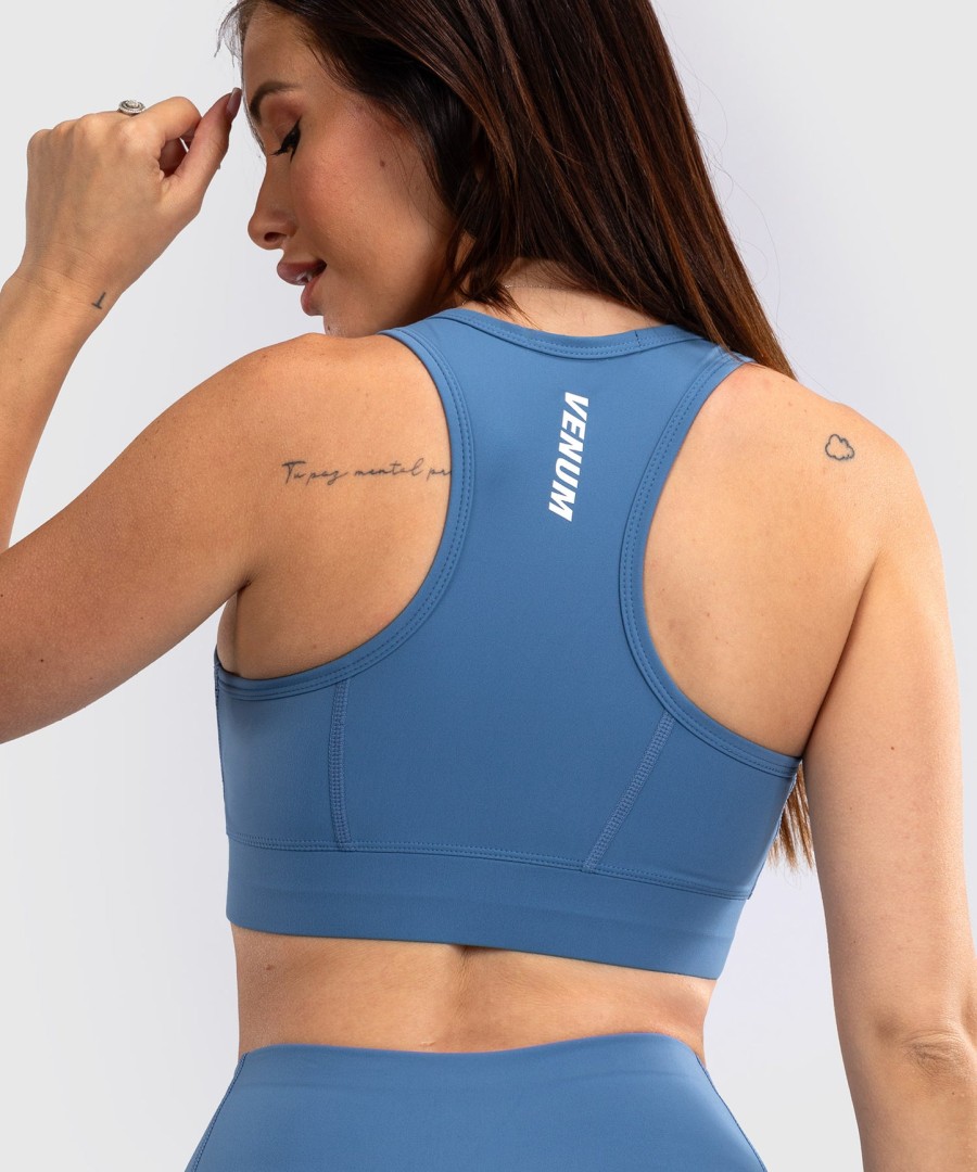 sutiã esportivo venum essential feminino de médio impacto - azul tempestade