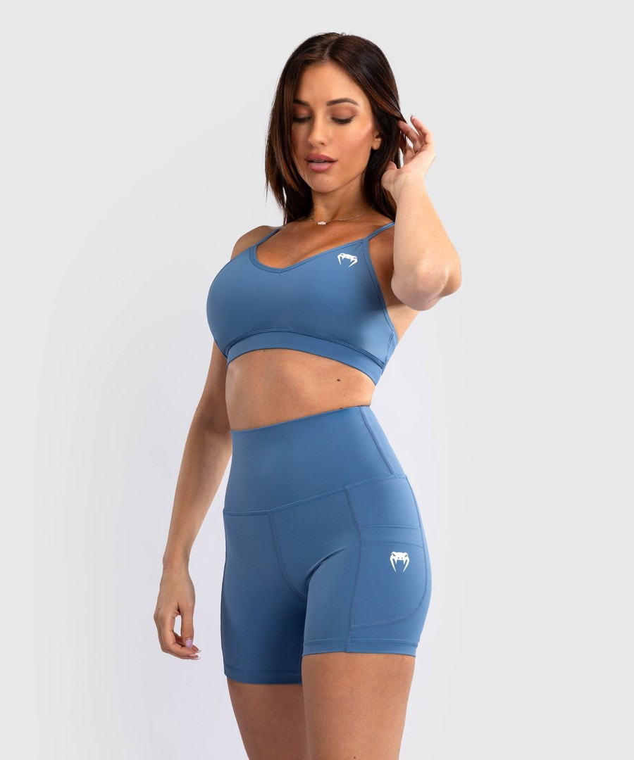 sutiã esportivo de baixo impacto venum essential para mulheres - azul tempestade