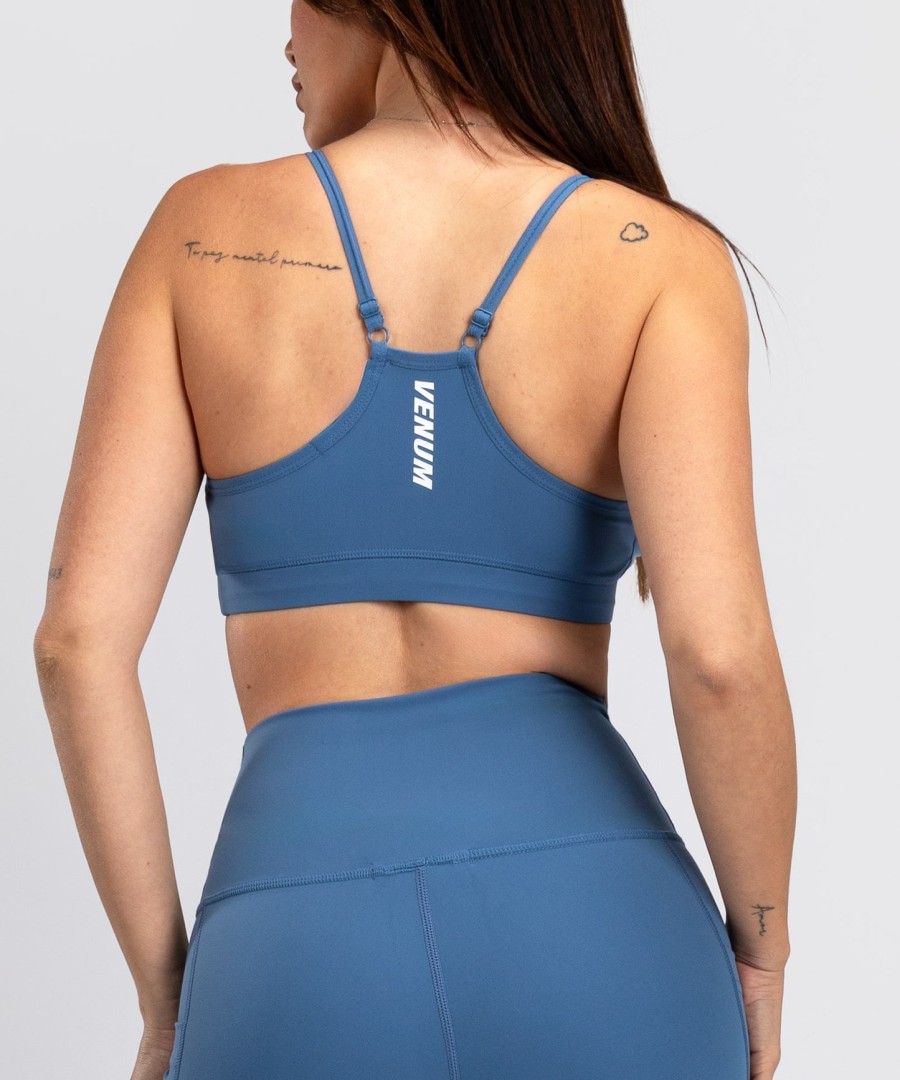 sutiã esportivo de baixo impacto venum essential para mulheres - azul tempestade