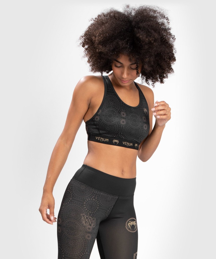 sutiã esportivo feminino venum santa muerte dark side - pretomarrom