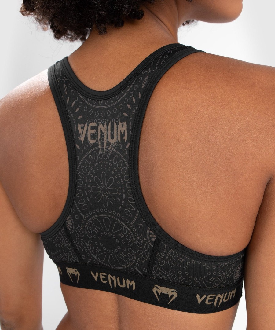 sutiã esportivo feminino venum santa muerte dark side - pretomarrom