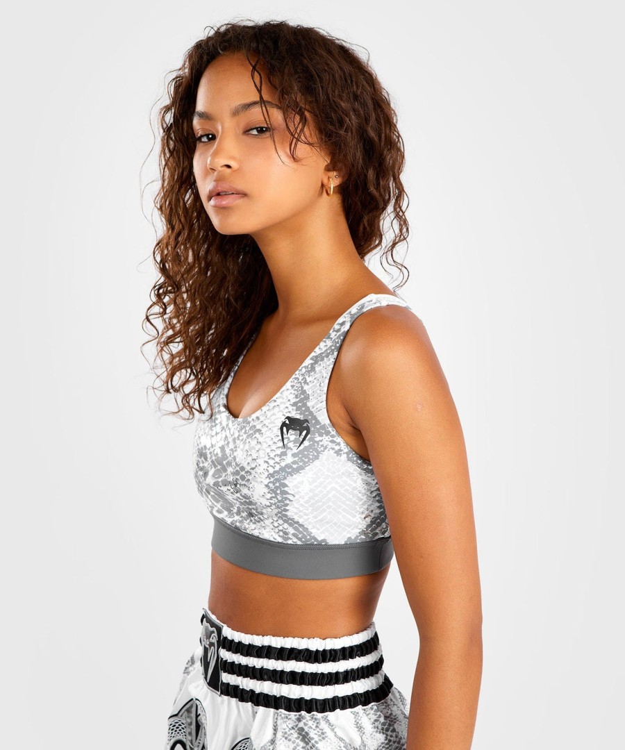 sutiã esportivo venum white snake para mulheres - branco