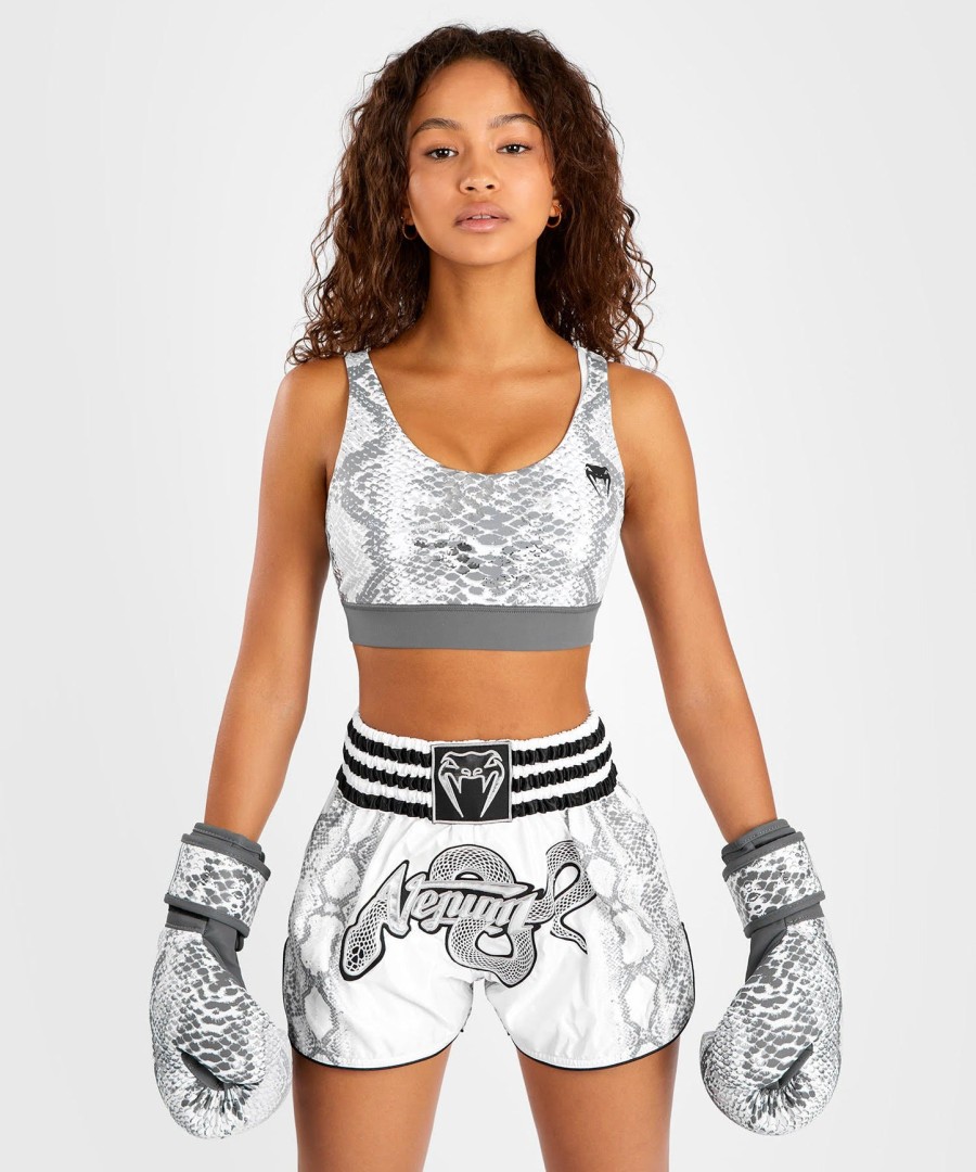 sutiã esportivo venum white snake para mulheres - branco