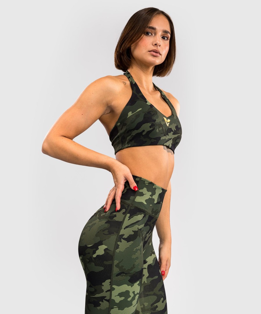 sutiã esportivo feminino venum x sophia rose - camuflagem florestal