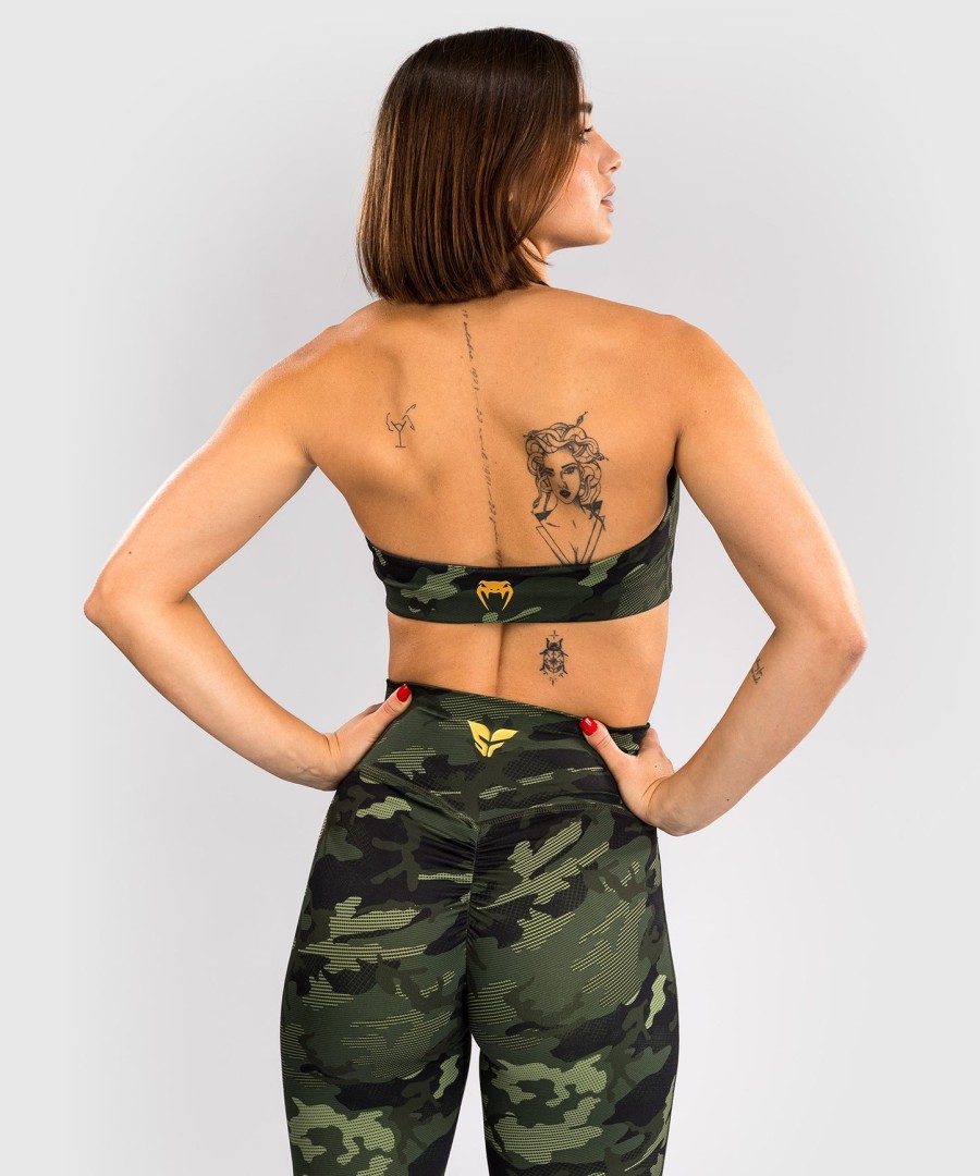 sutiã esportivo feminino venum x sophia rose - camuflagem florestal