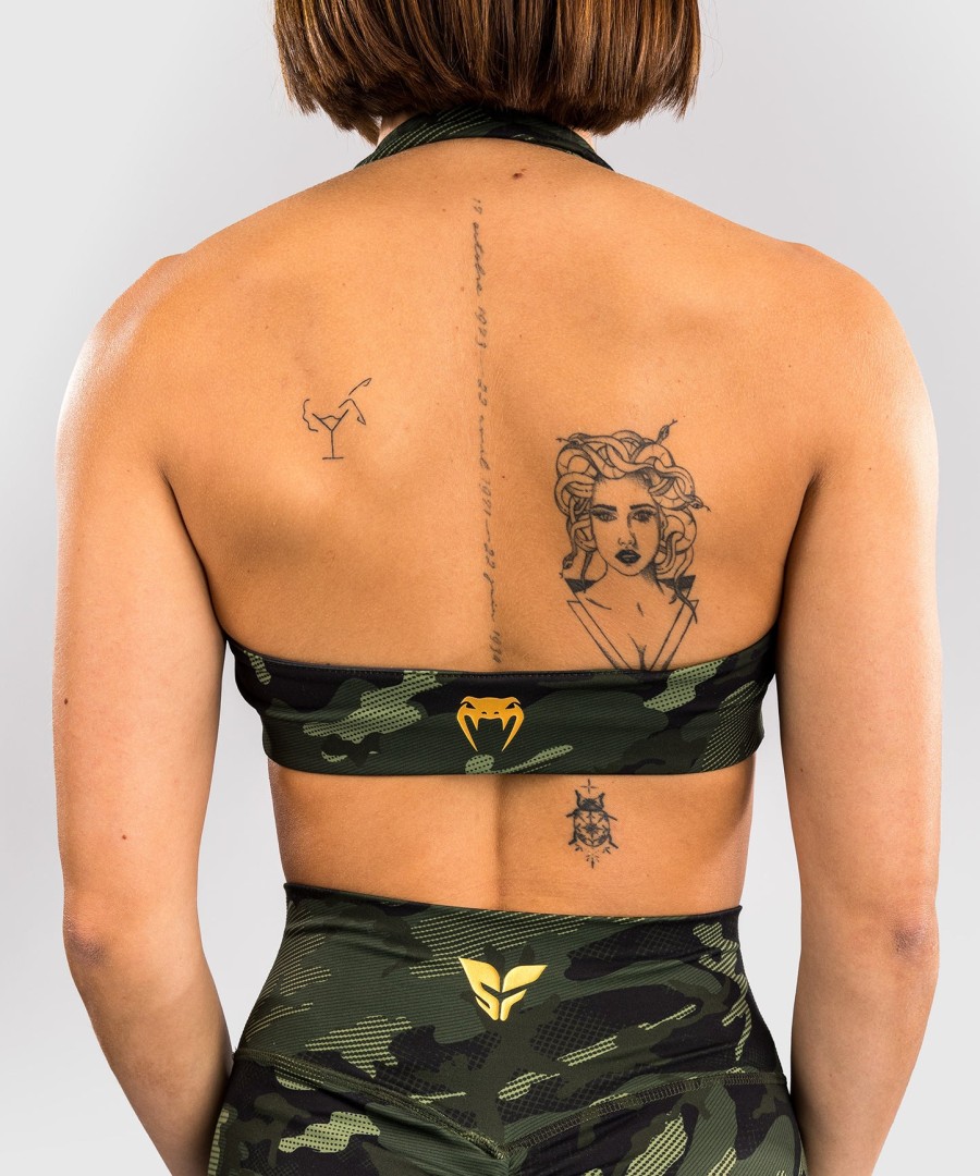 sutiã esportivo feminino venum x sophia rose - camuflagem florestal