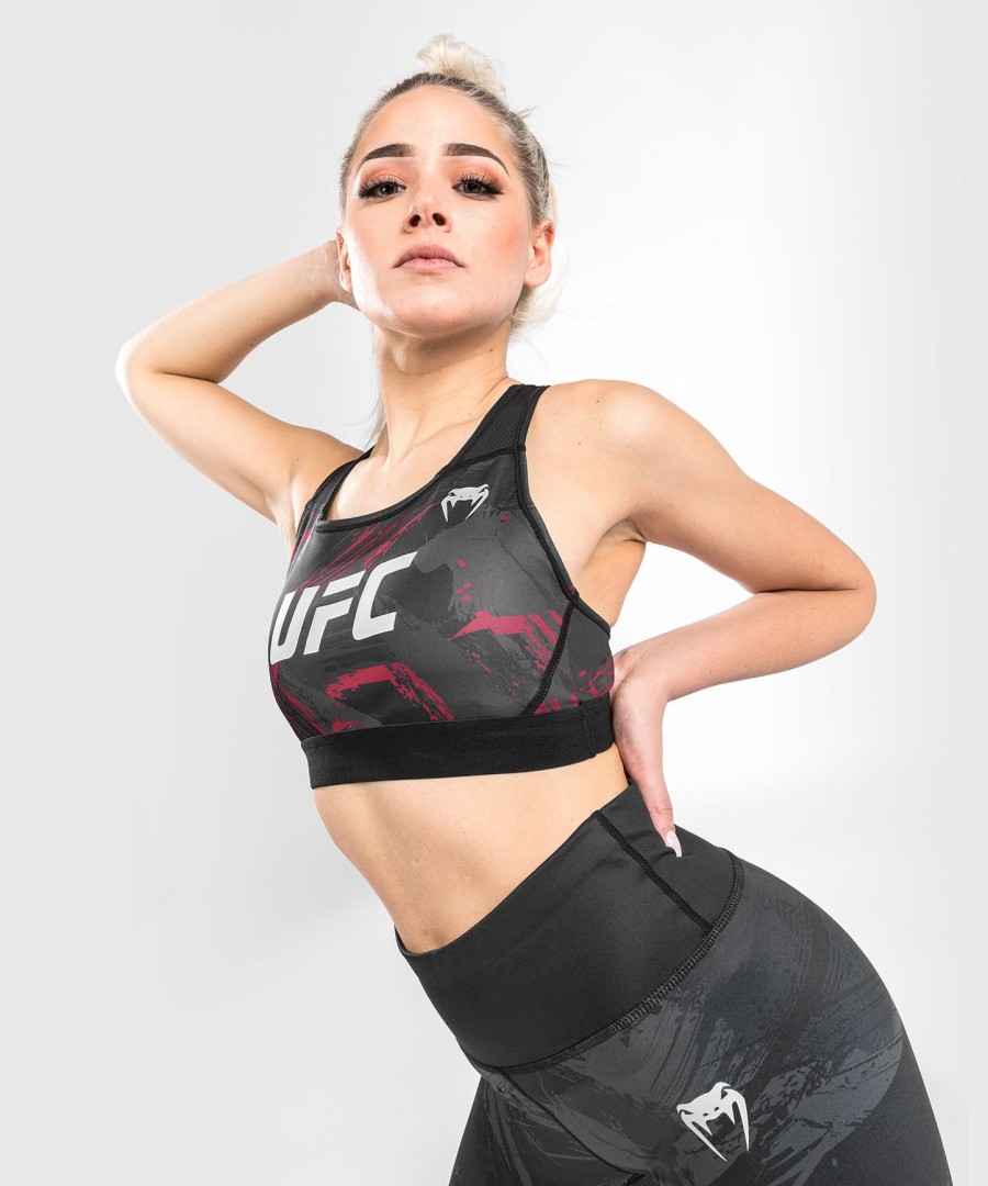 top esportivo feminino ufc venum authentic fight week 2.0 - pretovermelho