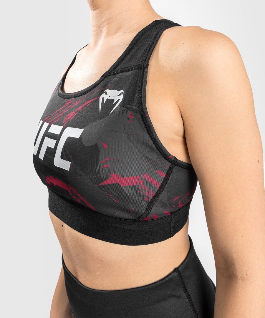 top esportivo feminino ufc venum authentic fight week 2.0 - pretovermelho