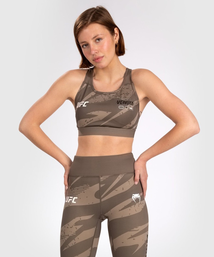 top esportivo feminino ufc adrenaline by venum fight week - camuflagem deserto