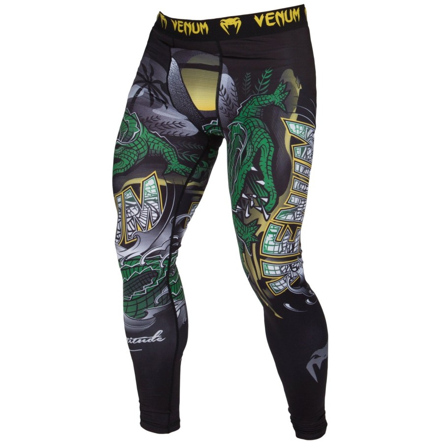 meia-calça de compressão venum crocodile - pretoverde
