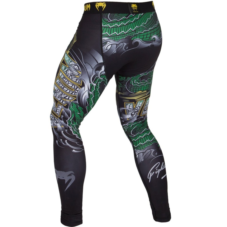 meia-calça de compressão venum crocodile - pretoverde