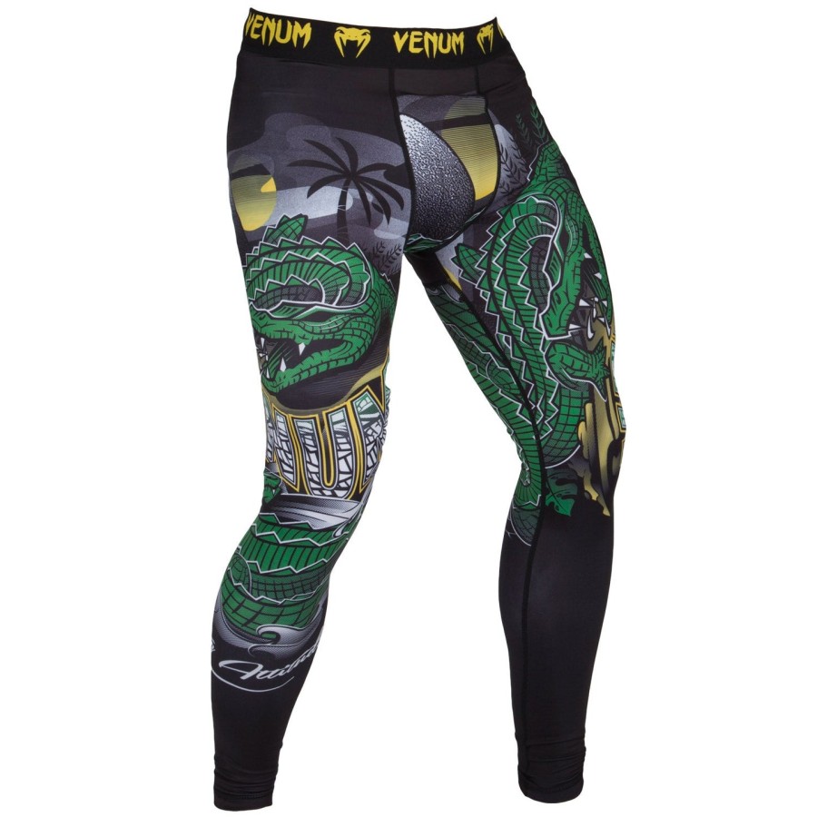 meia-calça de compressão venum crocodile - pretoverde