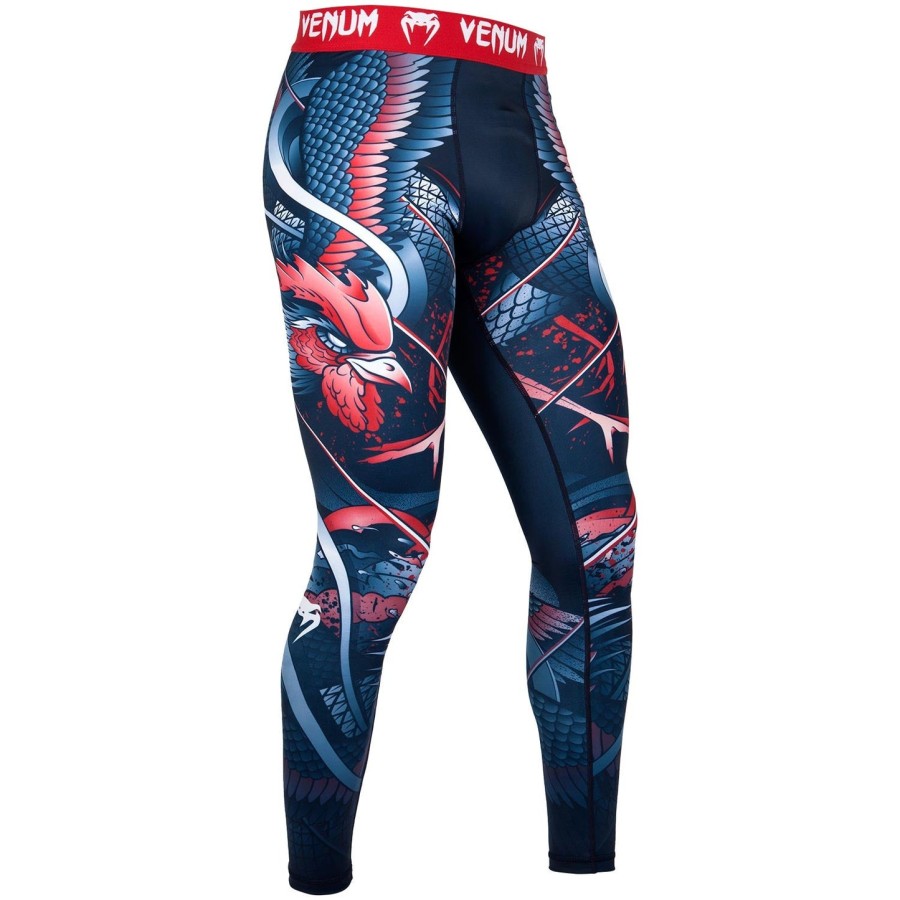 calça de compressão venum rooster - azul marinholaranja