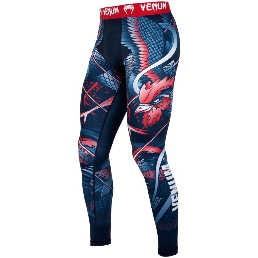calça de compressão venum rooster - azul marinholaranja