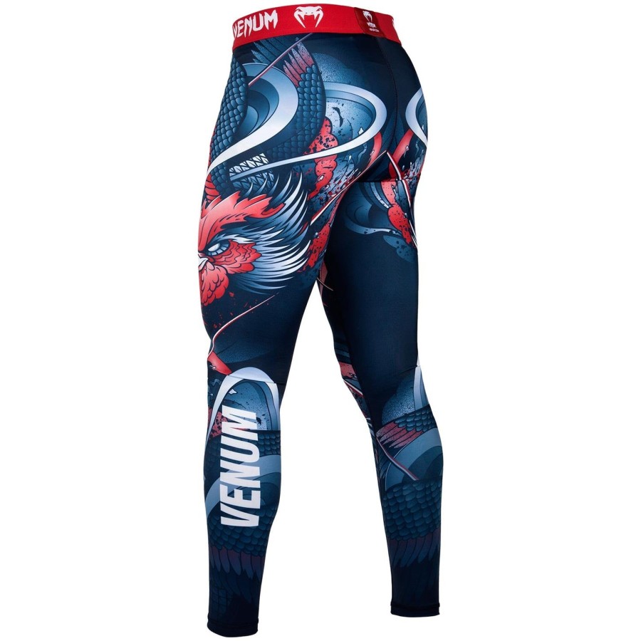 calça de compressão venum rooster - azul marinholaranja