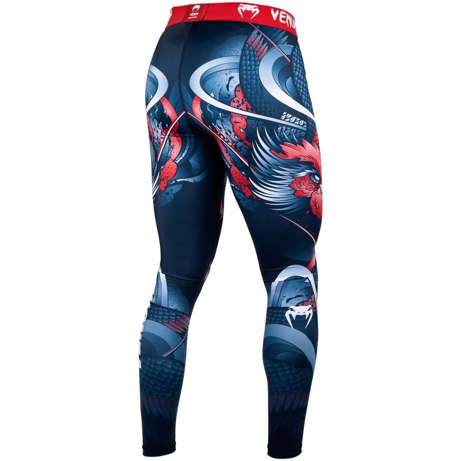 calça de compressão venum rooster - azul marinholaranja