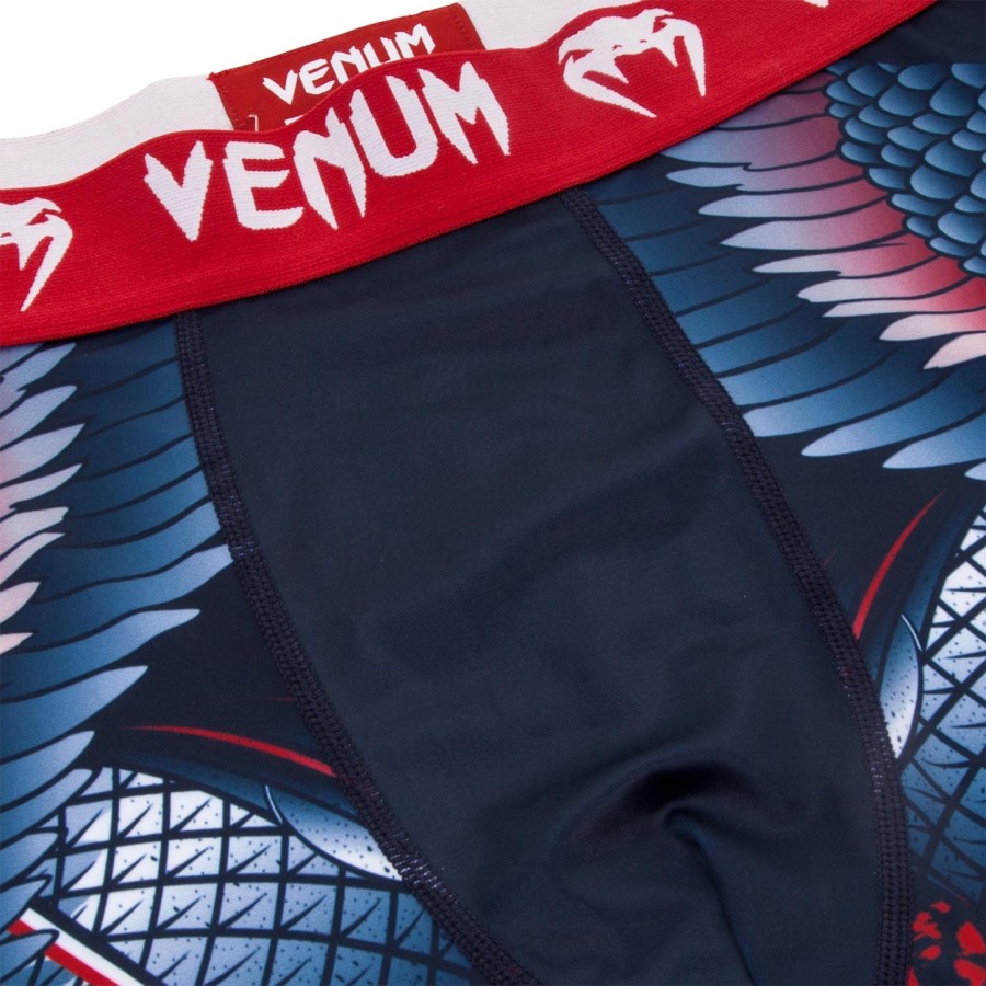 calça de compressão venum rooster - azul marinholaranja