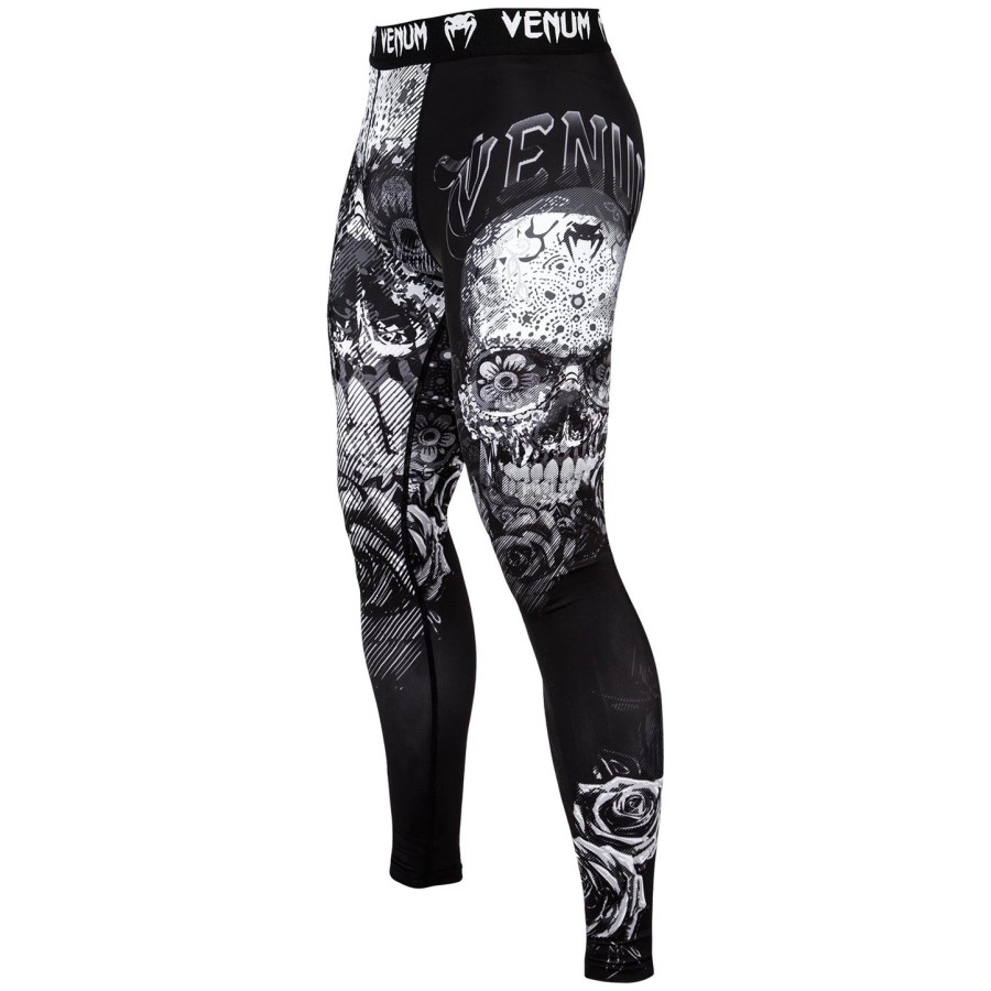 calça de compressão venum santa muerte 3.0 - pretobranco