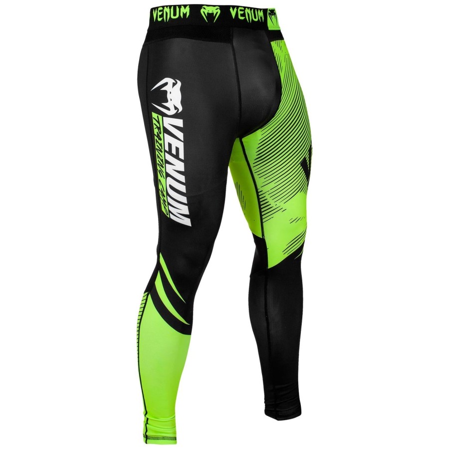 calça de compressão venum training camp 2.0 - pretaamarelo neon