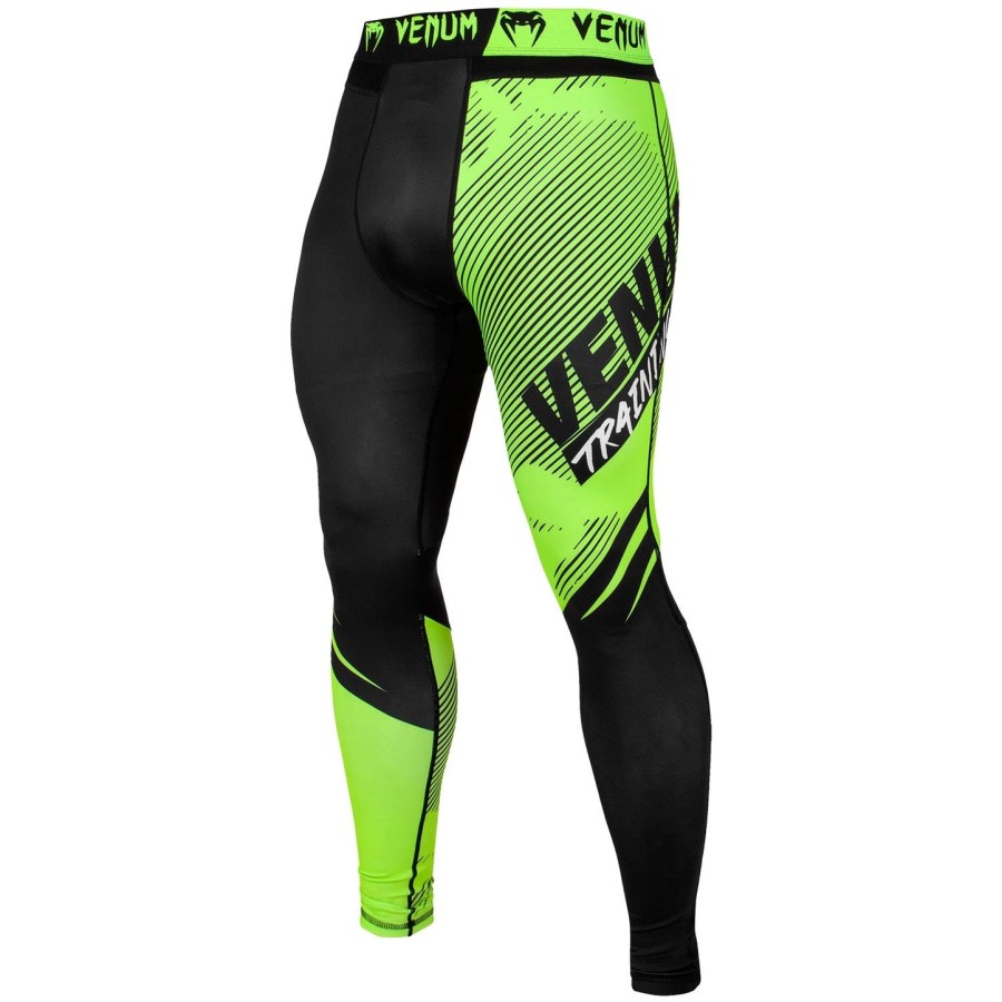 calça de compressão venum training camp 2.0 - pretaamarelo neon