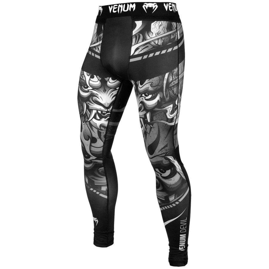 calça de compressão venum devil - brancapreta