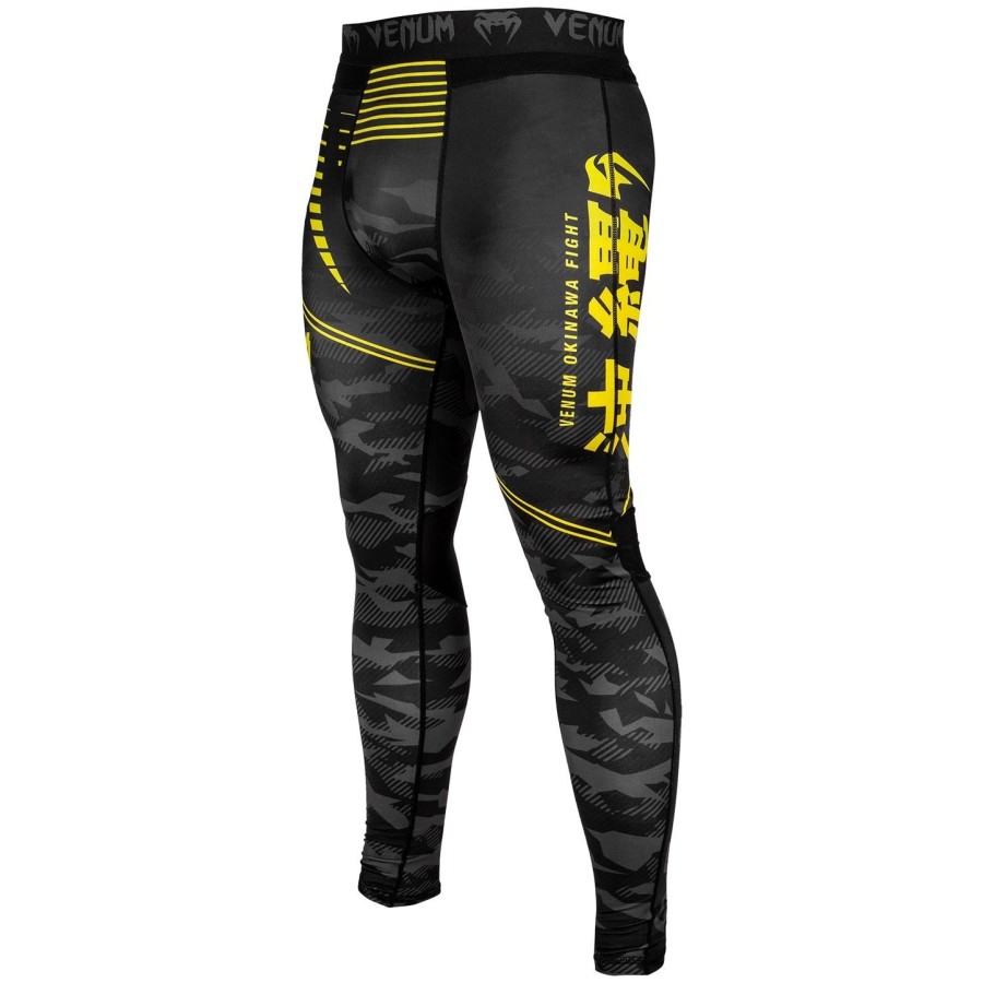 calça de compressão venum okinawa 2.0 - pretoamarelo