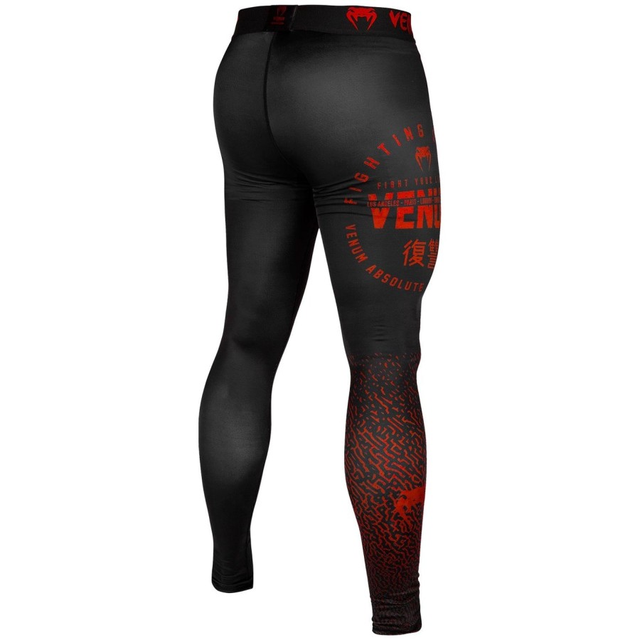 calça de compressão venum signature - pretovermelho
