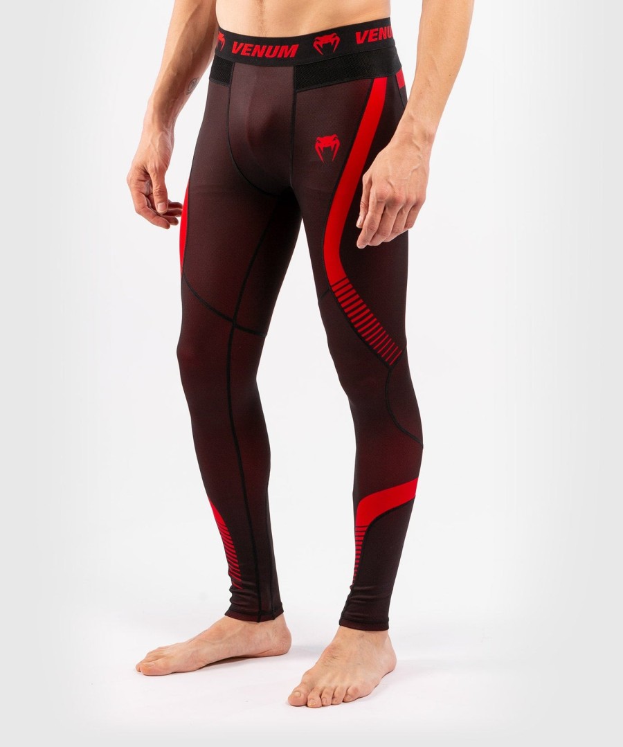 calça de compressão venum nogi 3.0 - pretavermelha